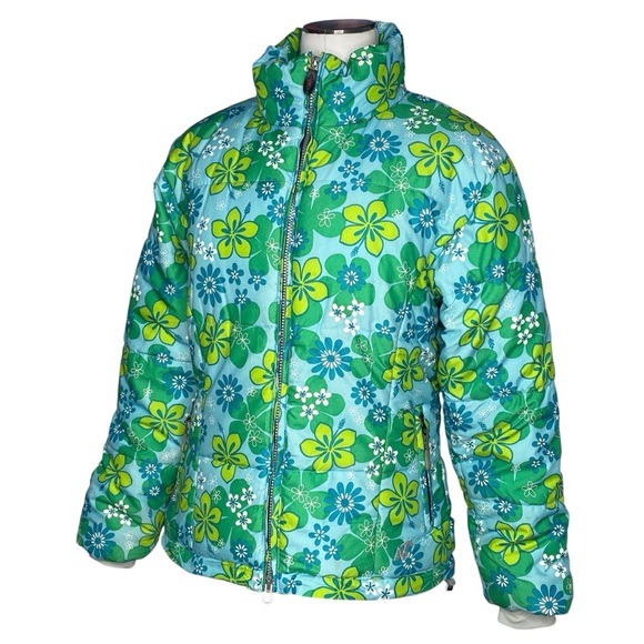 Nordica Blue Floral Ski Snow Jacket size 8 - Picture 3 of 10